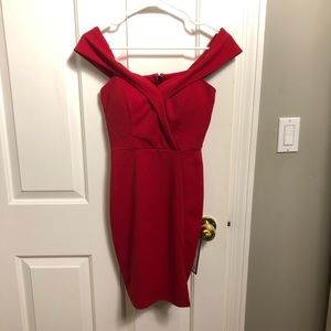 Red off the shoulder speechless dress